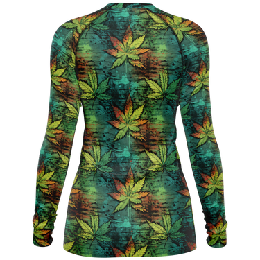 Chokefish™ Long Sleeve Rashguard Cannabis Woman's Shirt-004